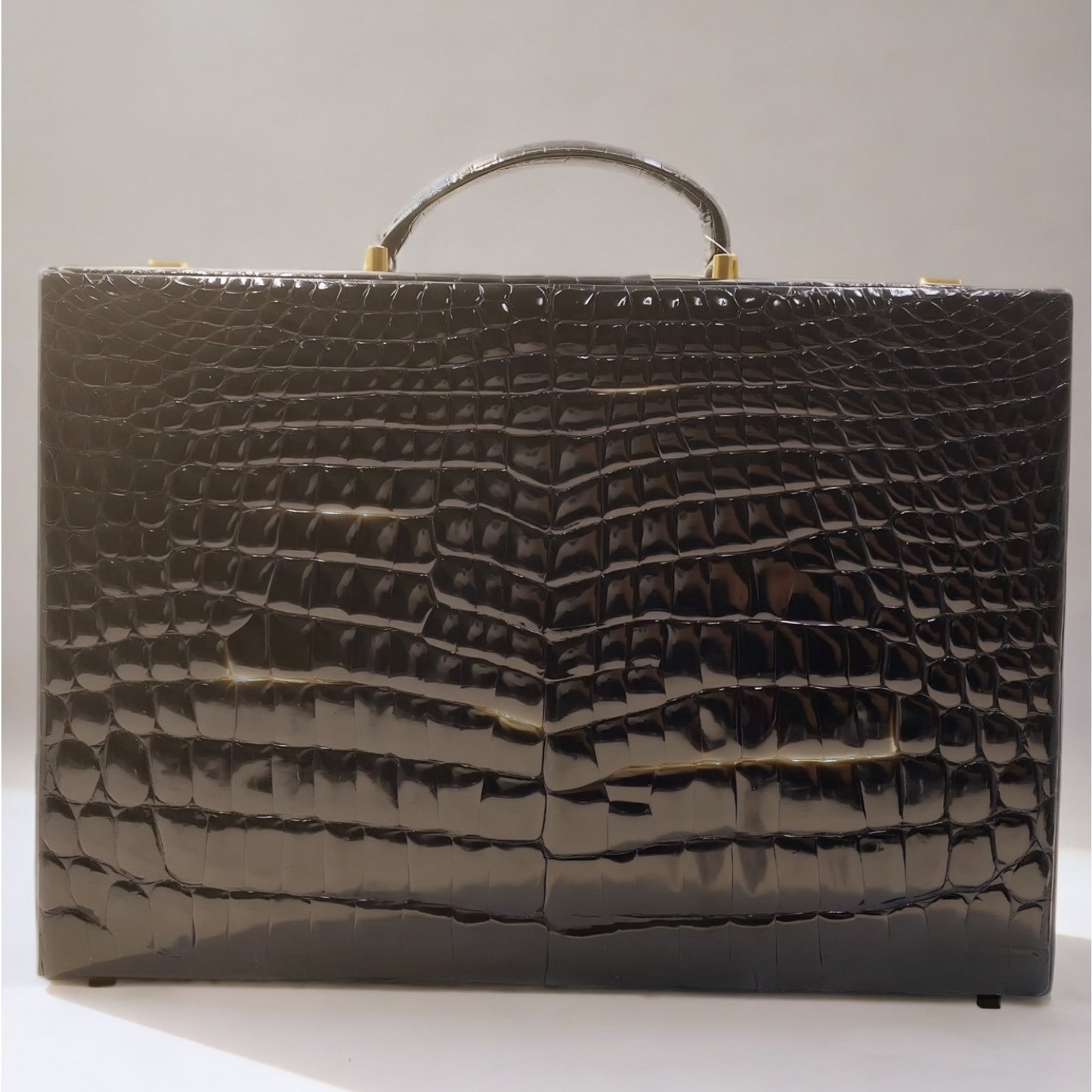 M275 BALLY Crocodile Leather Handbag Black Top Handle ➡️ $999
