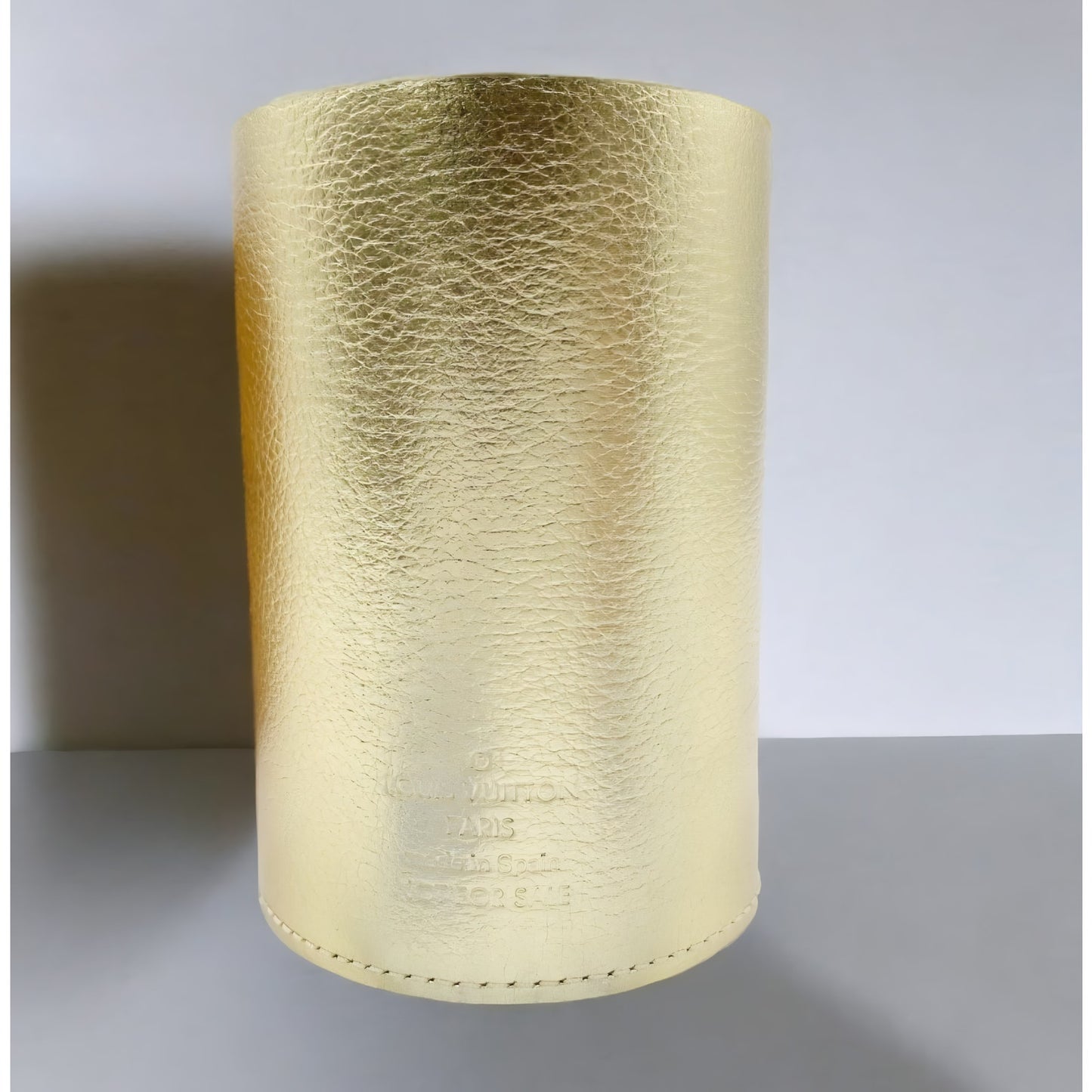 M341 LOUIS VUITTON Gold Leather Desk Pen Holder 🌟 $999