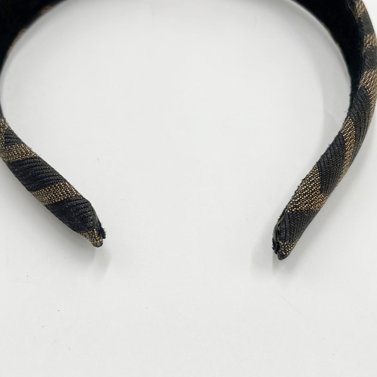 M302 FENDI Brown Canvas Logo Headband Hair Accessory ➡️ $549