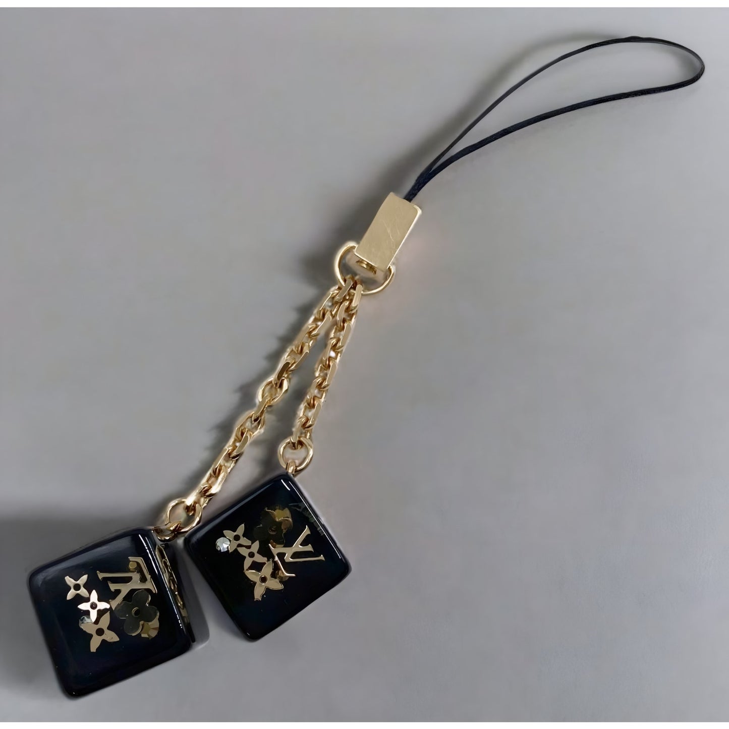 M344 LOUIS VUITTON Black Dice Bag Charm Accessory 🌟 $449