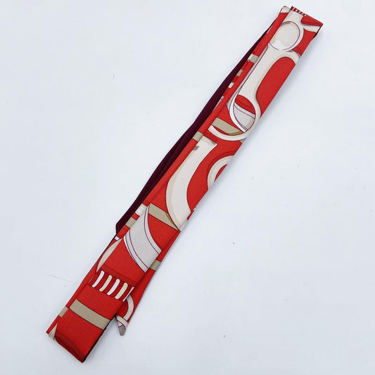 M298 HERMÈS Twilly Silk Scarf Red ❤️ $599