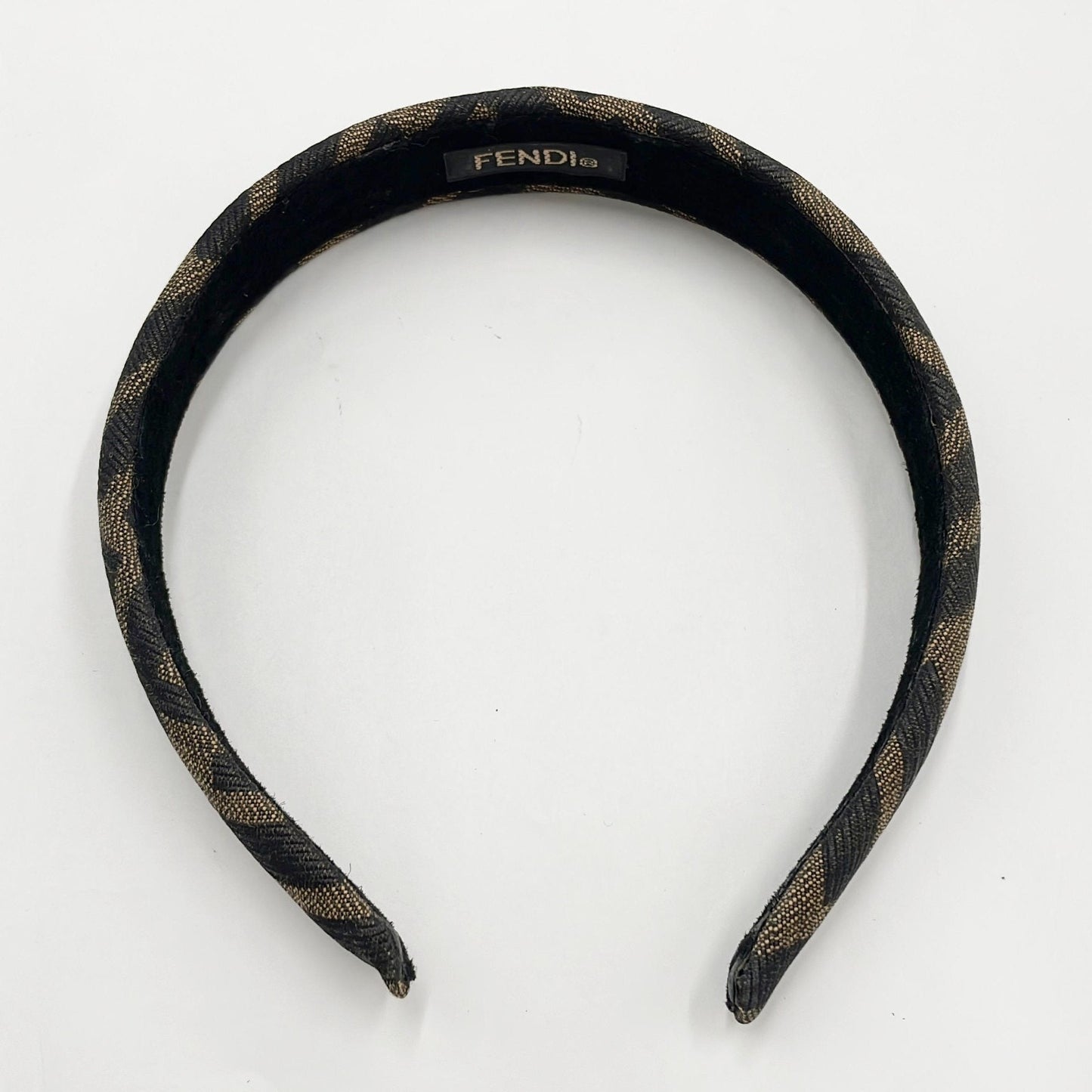 M302 FENDI Brown Canvas Logo Headband Hair Accessory ➡️ $549