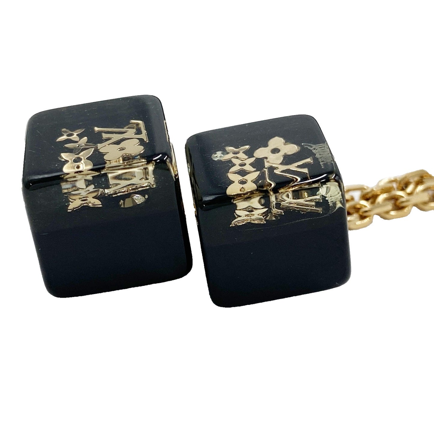M344 LOUIS VUITTON Black Dice Bag Charm Accessory 🌟 $449