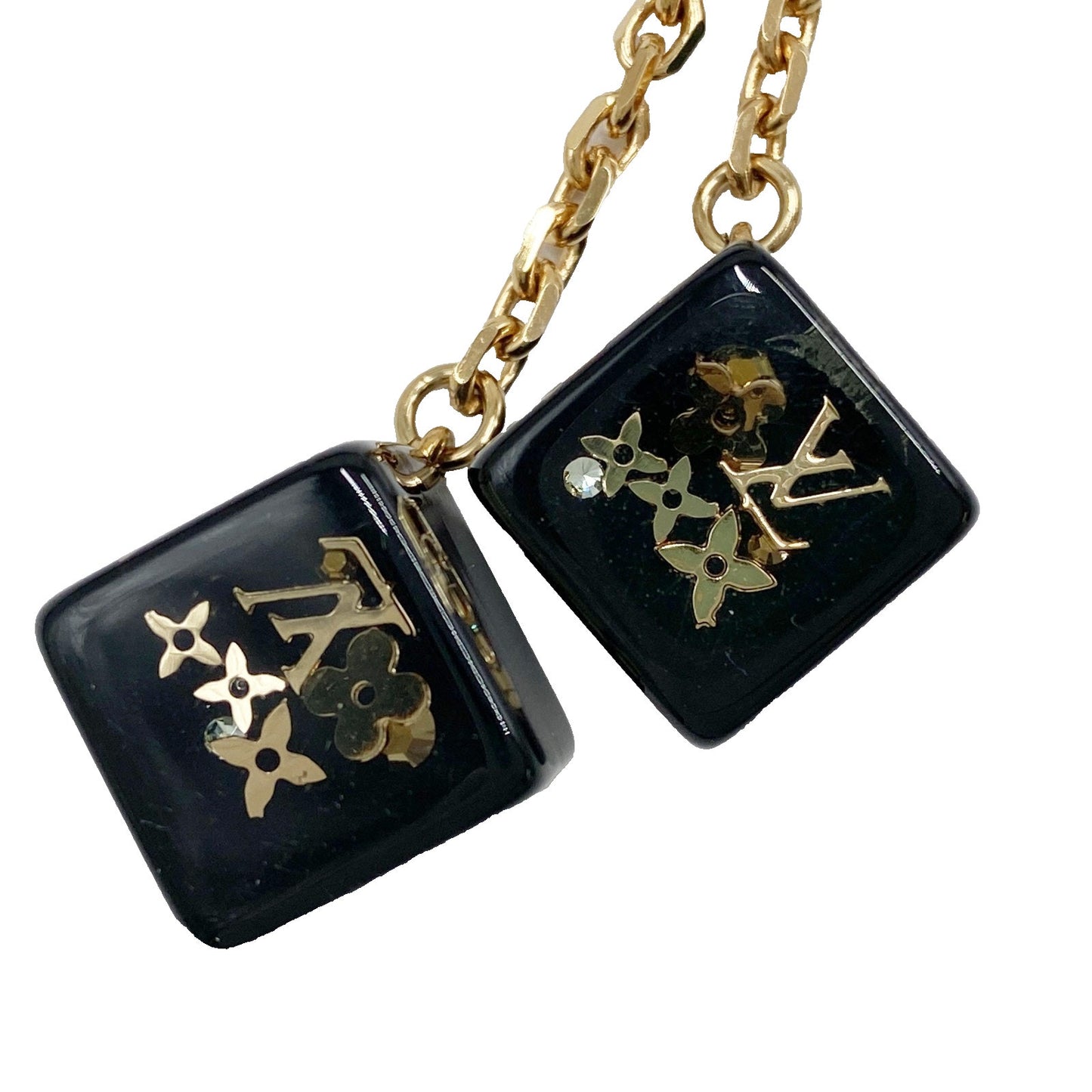 M344 LOUIS VUITTON Black Dice Bag Charm Accessory 🌟 $449